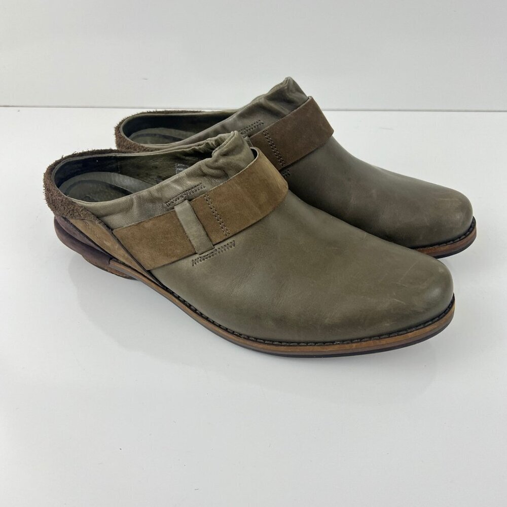 Patagonia Addie‎ Clog Peat Brown Leather Womens Size 9.5 M Mules